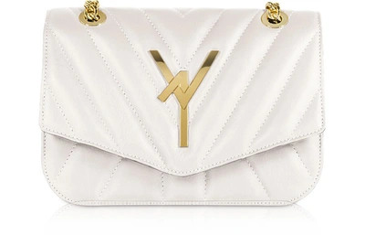 Atelier V1 Handbags Arcadia Quilted Leather Shoulder Bag In Blanc