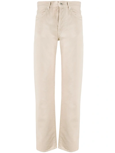 Off-white High Waist Straight-leg Jeans In Neutrals