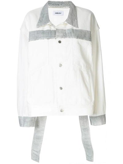 Ambush Reflector Denim Jacket In White