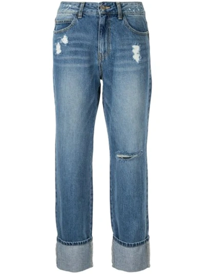 Sjyp Heart Washing Jeans In Blue