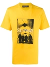 Neil Barrett Subway Print Ripped T-shirt In Yellow