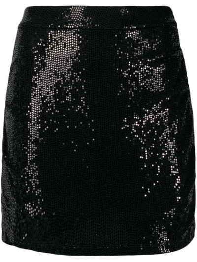 Marcelo Burlon County Of Milan Sequin-embellished Short Skirt In Black