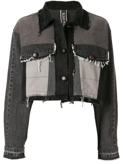 Kseniaschnaider Cropped Denim Jacket In Grey