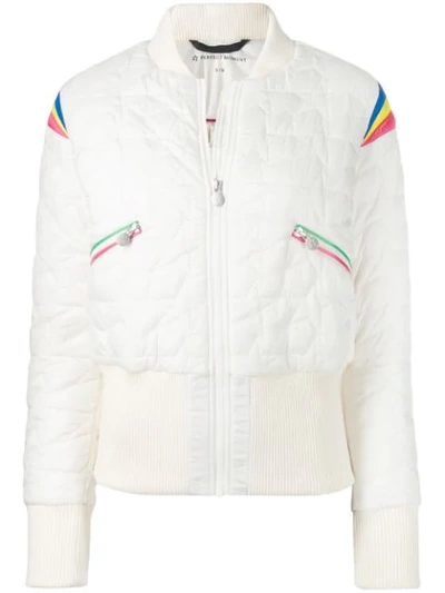 Perfect Moment Glacier Quilted Bomber Jacket In White