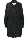 Ganni Oversized Drawstring Detail Parka In Black