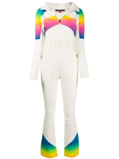 Perfect Moment Tignes Rainbow Trim Jumpsuit In White