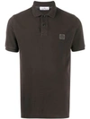 Stone Island Logo Patch Polo Shirt In Brown