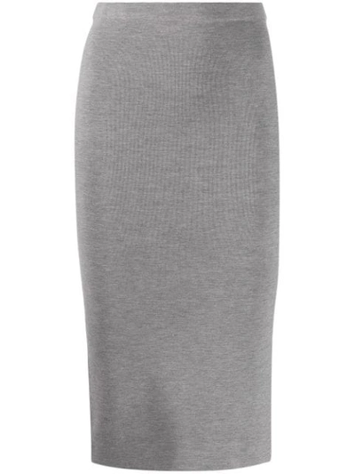 Joseph Fitted Pencil Skirt In 0201 Grey Chine