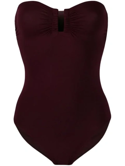 Eres Strapless Fitted Swimsuit In Red