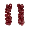 Simone Rocha Crystal Beaded Wiggle Hoop Earrings In Blood Red