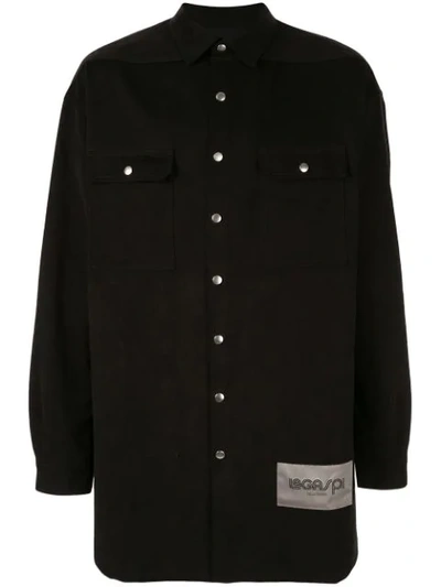 Rick Owens Twill Shirt In Black