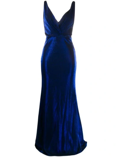 Blanca Velvet Gown In Blue