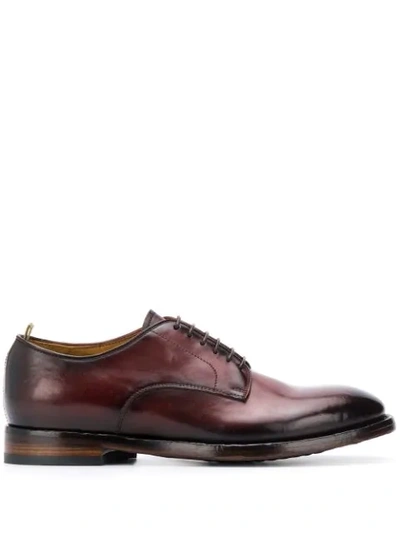 Officine Creative Patent Derby Shoes In Brown