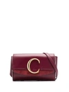 Chloé C Logo Plaque Belt Bag In Red