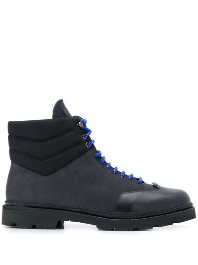 Bally Lace-up Leather Boots In Black