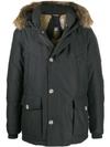 Woolrich Arctic Padded Parka Coat In Grey