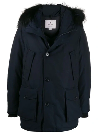 Woolrich Arctic Padded Parka Coat In Blue
