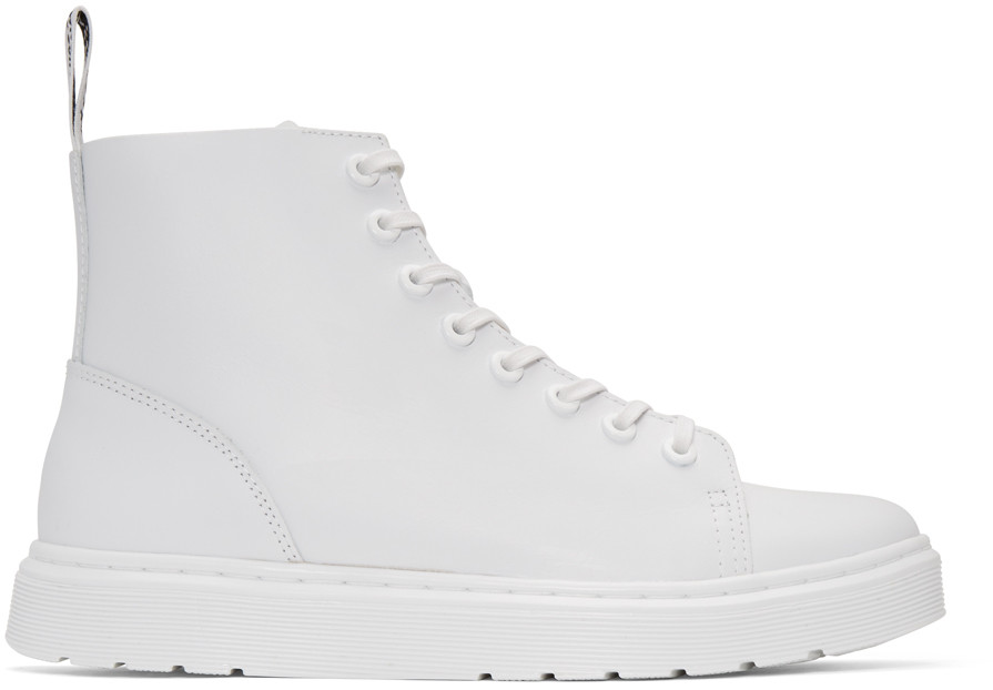 Dr. Martens Talib Plain Toe Boot In White Leather | ModeSens