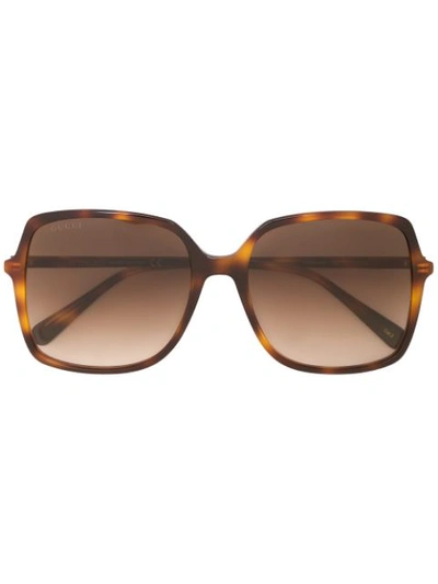 Gucci Oversized Square Sunglasses In Brown