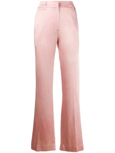 Ann Demeulemeester Satin Wide-leg Trousers In Pink