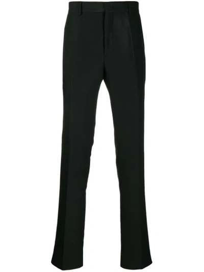 Fendi Logo Patched Details Tailored Trousers In Black