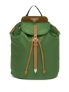 Prada Logo Plaque Backpack In Green