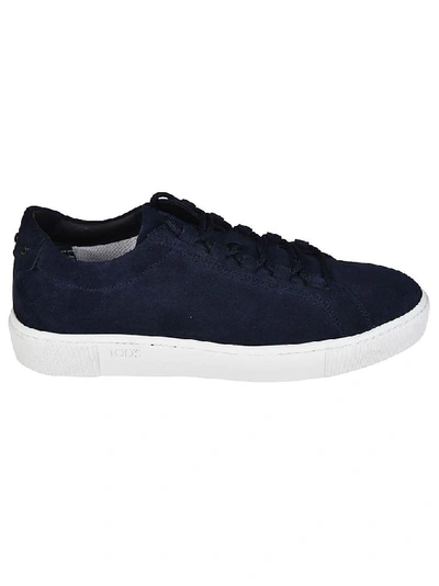Tod's Suede Low Top Sneakers In Blue