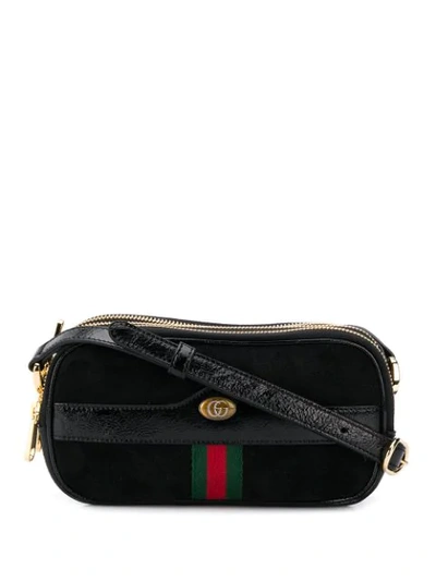 Gucci Minimini Leather Crossbody Bag In Black
