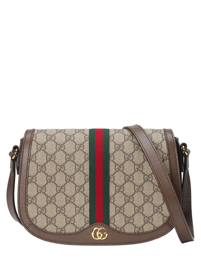 Gucci Ophidia Shoulder Flap Bag Small Gg Supreme In Beige