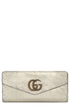 Gucci Broadway Genuine Snakeskin Evening Clutch In Platino