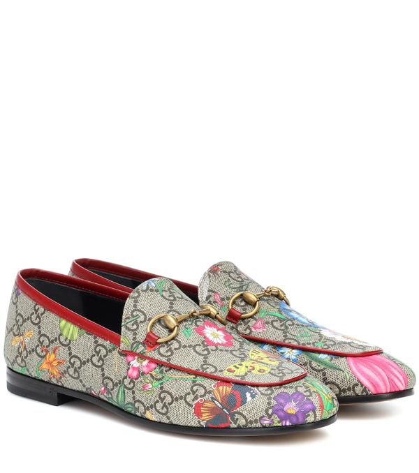 Gucci New Jordaan Floral Gg Supreme Loafer In Beige | ModeSens