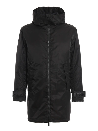 Hogan Removable Padded Vest Coated Parka In Black