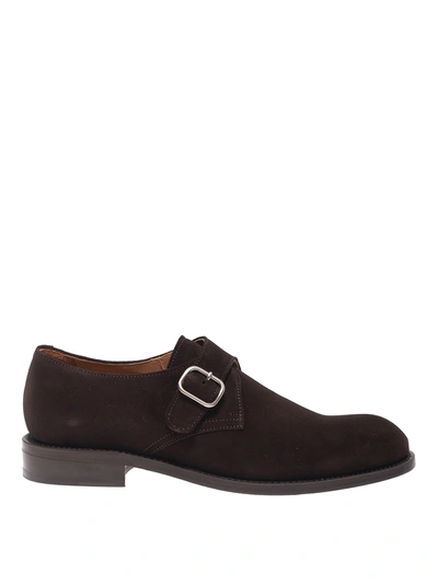 Berwick 1707 Nubuck Monk Straps In Brown