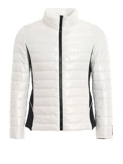 Hogan Rubber Logo Patch Light Puffer Jacket In White