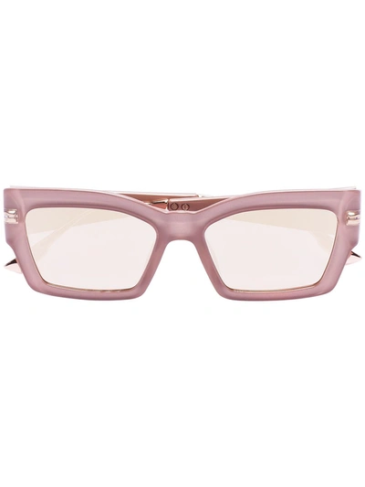 Dior Pink Square Tinted Sunglasses In Rosa