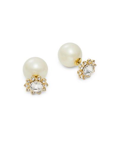Kate Spade New York Faux Pearl And Crystal Front Back Earrings | ModeSens