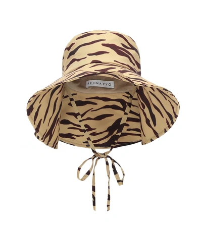 Rejina Pyo Daisy Tiger-print Hat In Beige