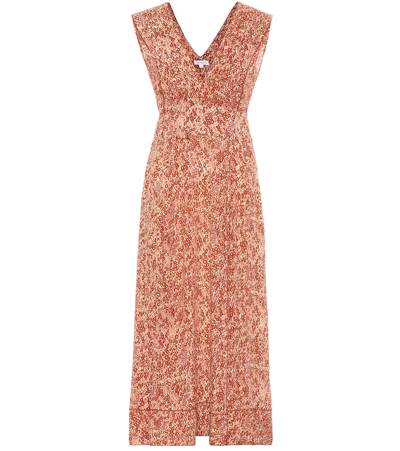 Poupette St Barth Daisy Printed Midi Dress In Orange