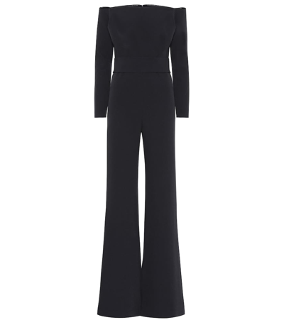 Safiyaa Off-shoulder Stretch-crêpe Jumpsuit In Black