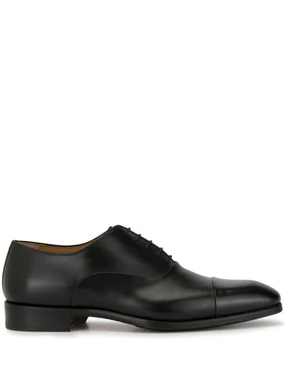 Magnanni Men's Leather Cap-toe Oxford Shoes In Black