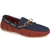 Swims Men's Braided Lace Luxe Loafer Drivers, Red/navy/gum In Red Lacquer/ Navy/ Gum