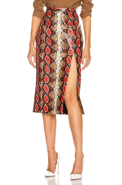Laquan Smith Kendall Skirt In Brown & Red Python