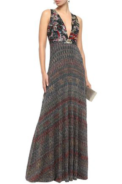 Missoni Sequined Metallic Crochet-knit Maxi Dress In Multicolor