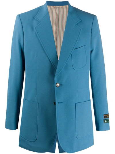 Gucci Men's Solid Wool-blend Sport Coat In Blue