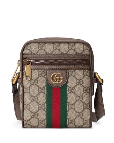 Gucci Ophidia Small Gg Supreme Messenger Bag In Light Beige
