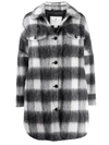 Woolrich Check Print Shirt Coat In Grey