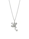 Nina Gilin Women's Black Rhodium-plated Silver & Diamond Pavé Frog Pendant Necklace In Silvertone