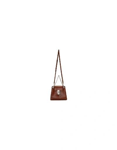 Chloé Annie Small Leather Shoulder Bag In Sepia Brown/silver