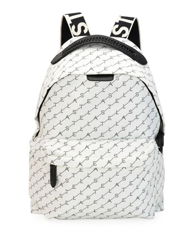 Stella Mccartney Falabella Go Eco Nylon Backpack In Black/gunmetal 