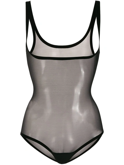 Wolford Mesh Shapewear Bodysuit In Black